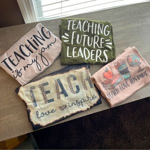 Teacher Shirts Bundle Size Small 📓✂️